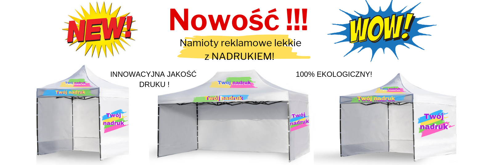 Namioty reklamowe lekkie z nadrukiem